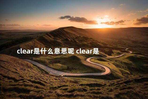 clear是什么意思呢 clear是什么中文意思